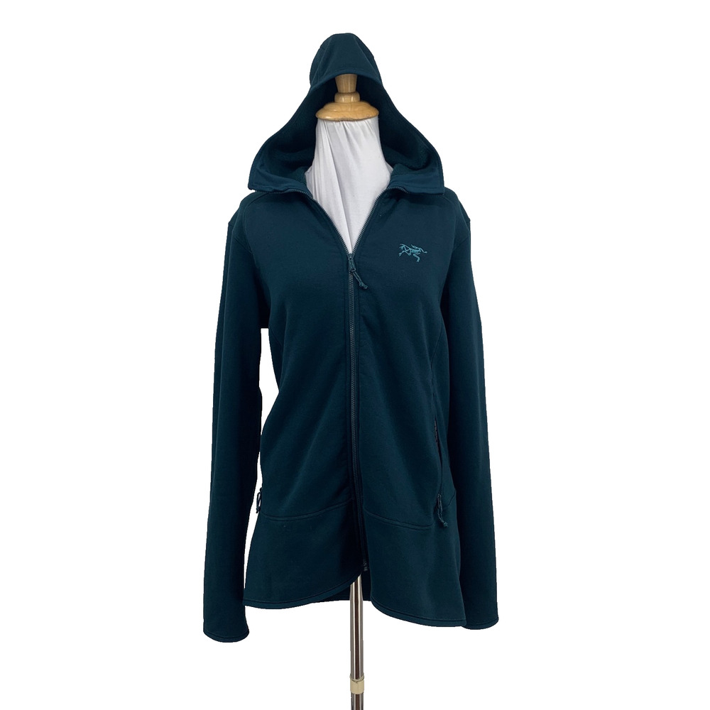 Arcteryx Hoodie Women L Large Deep Spruce Kyanite Fleece Lined Zip Up Sweatshirt